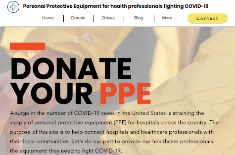 Donate PPE Screenshot Donate PPE Website